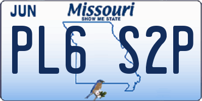MO license plate PL6S2P