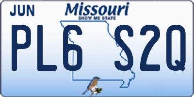 MO license plate PL6S2Q