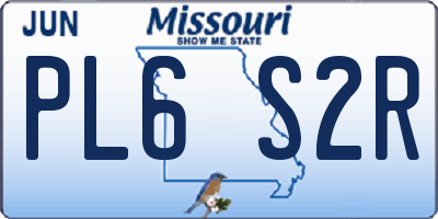 MO license plate PL6S2R