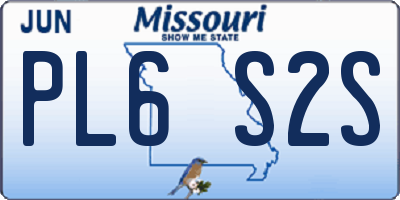 MO license plate PL6S2S