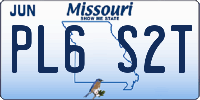 MO license plate PL6S2T