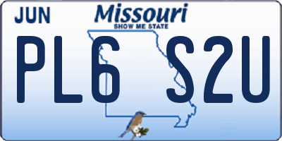 MO license plate PL6S2U