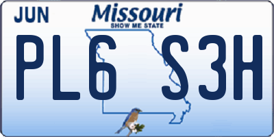 MO license plate PL6S3H