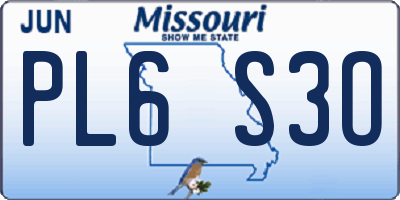 MO license plate PL6S3O
