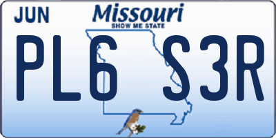 MO license plate PL6S3R