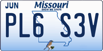 MO license plate PL6S3V
