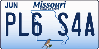 MO license plate PL6S4A