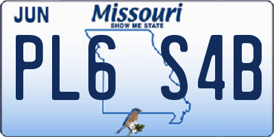 MO license plate PL6S4B