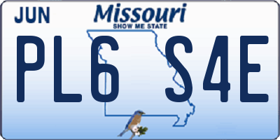 MO license plate PL6S4E