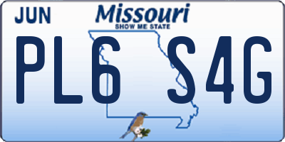 MO license plate PL6S4G