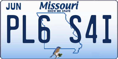 MO license plate PL6S4I