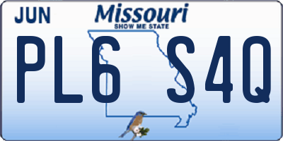 MO license plate PL6S4Q