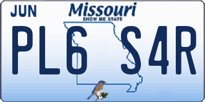 MO license plate PL6S4R
