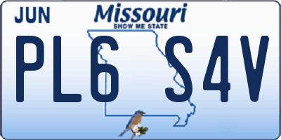 MO license plate PL6S4V