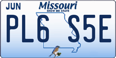 MO license plate PL6S5E