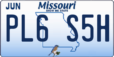 MO license plate PL6S5H