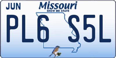 MO license plate PL6S5L