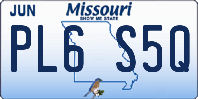 MO license plate PL6S5Q