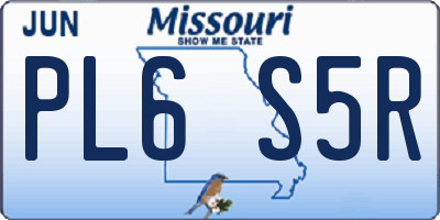 MO license plate PL6S5R