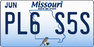 MO license plate PL6S5S
