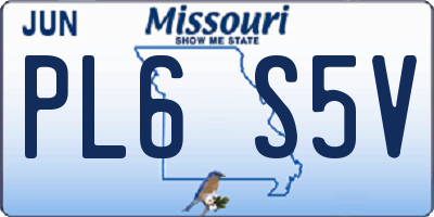 MO license plate PL6S5V