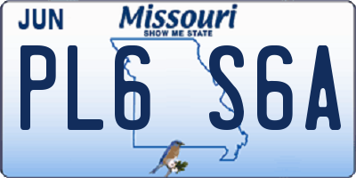 MO license plate PL6S6A