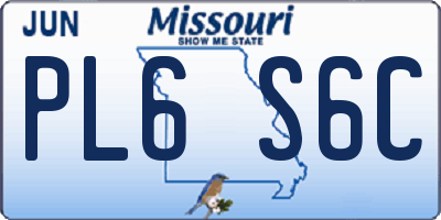 MO license plate PL6S6C