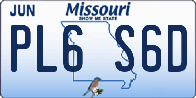MO license plate PL6S6D