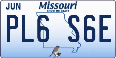 MO license plate PL6S6E