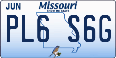 MO license plate PL6S6G