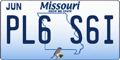 MO license plate PL6S6I