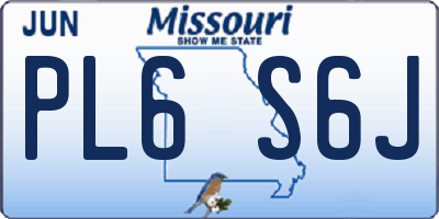 MO license plate PL6S6J