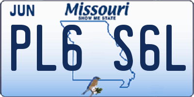 MO license plate PL6S6L