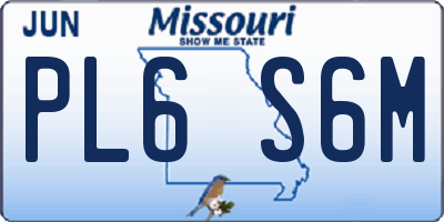 MO license plate PL6S6M