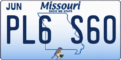 MO license plate PL6S6O
