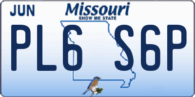 MO license plate PL6S6P