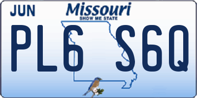 MO license plate PL6S6Q