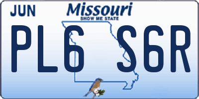 MO license plate PL6S6R