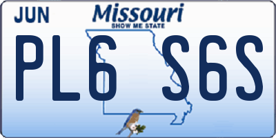 MO license plate PL6S6S