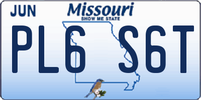 MO license plate PL6S6T