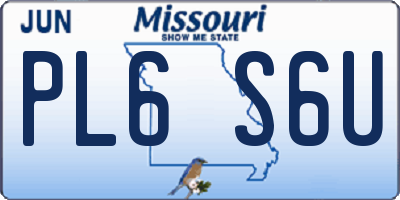 MO license plate PL6S6U