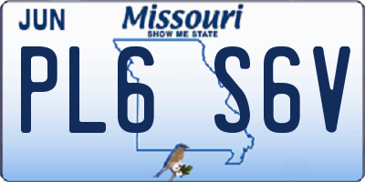 MO license plate PL6S6V