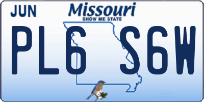MO license plate PL6S6W