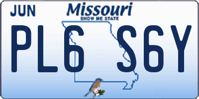 MO license plate PL6S6Y