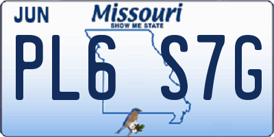 MO license plate PL6S7G