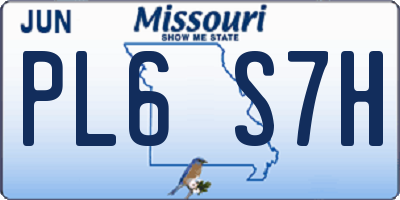 MO license plate PL6S7H