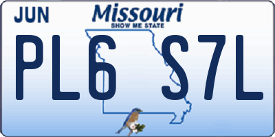 MO license plate PL6S7L