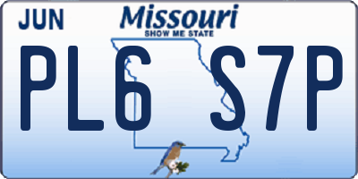 MO license plate PL6S7P