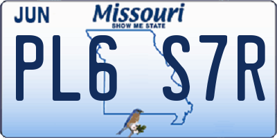 MO license plate PL6S7R