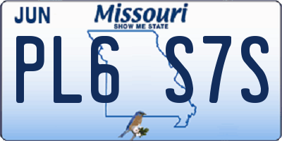 MO license plate PL6S7S